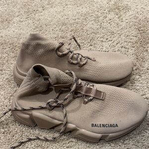 Balenciaga women’s Beige Sock Sneakers